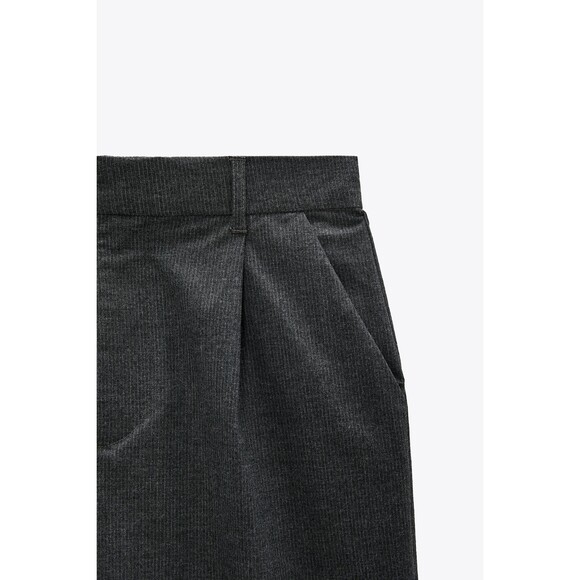 Zara Gray Pinstriped Bermuda Shorts (NWT) - Picture 5 of 7